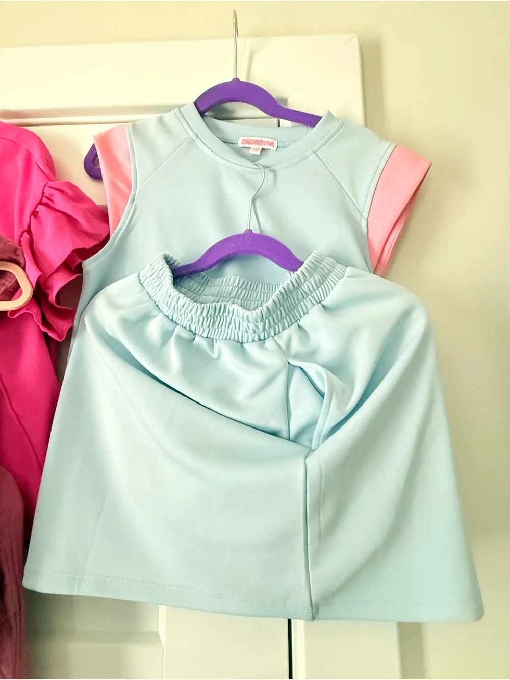 Girls Mixed Clothing Set - Pink, Light Blue & Multi Floral Pieces